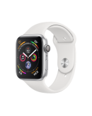 Apple Watch Series 4 (MU6A2RU/A), 44 мм, корпус из алюминия серебристого цвета, спортивный ремешок белого цвета