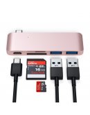 Переходник (адаптер)  для MacBook Satechi Type-C USB 3.0 Passthrough Hub Silver