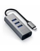 Переходник Satechi Type-C 2-in-1 USB 3.0 Aluminum 3 Port Hub and Ethernet Port (ST-TC2N1USB31AM) Space Gray