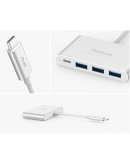 USB 2.0/USB 3.0/USB Type-C, 4 порта, OTG, пассивное питание, кабель 0.15 м, цвет белый