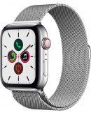 Apple Watch Series 5 LTE (MWWG2), 44 мм, корпус из стали серебристого цвета, серебристый браслет Milanese из нержавеющей стали