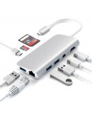 USB 3.2 Gen1 (5 Гбит/с)/USB Type-C/HDMI, 4 порта цвет серебристый