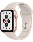 Apple Watch SE 2021, 40 мм, корпус из алюминия золотого цвета спортивный ремешок цвета «сияющая звезда» (MKQ03)