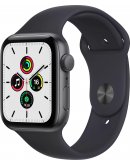 Apple Watch SE 2021, 40 мм, корпус из алюминия цвета «серый космос» спортивный ремешок цвета «тёмная ночь» (MKQ13)