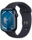 Apple Watch Series 9, 41 мм, корпус из алюминия цвета «тёмная ночь», спортивный ремешок цвета «тёмная ночь», размер S/M