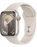 Apple Watch Series 9, 45 мм, корпус из алюминия цвета «сияющая звезда», спортивный ремешок цвета «сияющая звезда», размер S/M