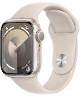 Apple Watch Series 9, 45 мм, корпус из алюминия цвета «сияющая звезда», спортивный ремешок цвета «сияющая звезда», размер S/M
