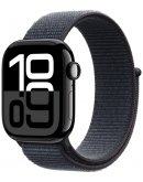 Apple Watch Series 10, 46 мм, корпус из алюминия цвета «черный глянец», спортивный браслет темно-синего цвета