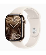 Apple Watch Series 10 GPS + Cellular 46 мм корпус из золотого титана со спортивным ремешком Starlight — S/M