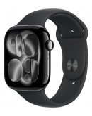 Умные часы Apple Watch Series 11, 46 мм (алюминиевый корпус, черный/черный, спортивный силиконовый ремешок M/L)