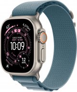 Умные часы Apple Watch Ultra 3 LTE 49 мм (титановый корпус, природный/голубой, текстильный ремешёк размера M)
